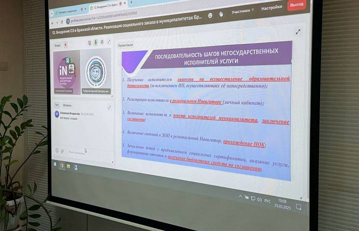 Состоялся вебинар "Реализация социального заказа в муниципалитетах Брянской области: консультация муниципальных образований по входу неподведомственных организаций, индивидуальных предпринимателей в социальный заказ"