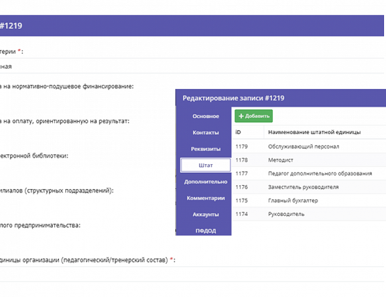 Основные показатели деятельности. Работа с организациями муниципалитета. Обработка заявок. Работа с родителями. Модерация программ